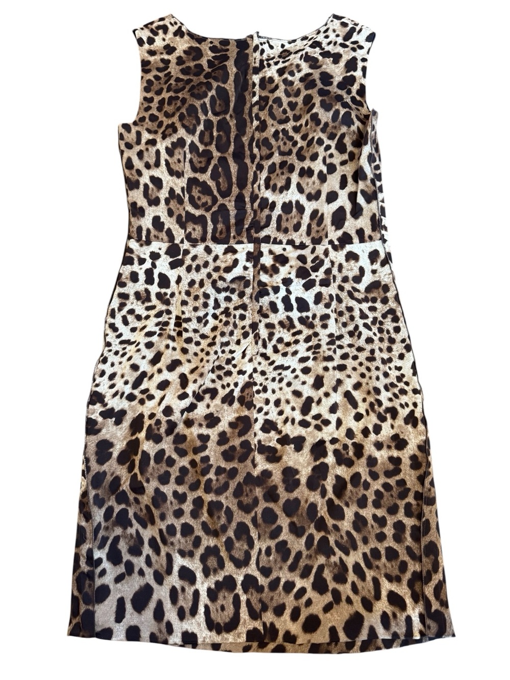 Dolce&Gabbana silk Leopard Print Sleeveless Sheath Dress - Brown IT 46 - Picture 5 of 14